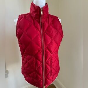 J Crew Red Quilted Vest size Small
